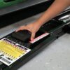 placing rubber block in tray