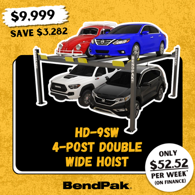 Genesis Equipment BendPak Australia 4-post lift hoist parking garage 4 car lift HD-9SW deal offer savings discount budget