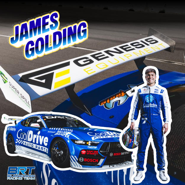 James Golding Supercars driver sponsored by Genesis Equipment