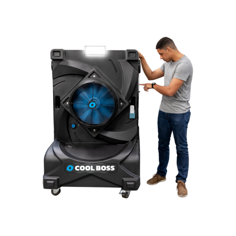 Cool Boss Evaporative coolers - save money on cooling warehouse garage