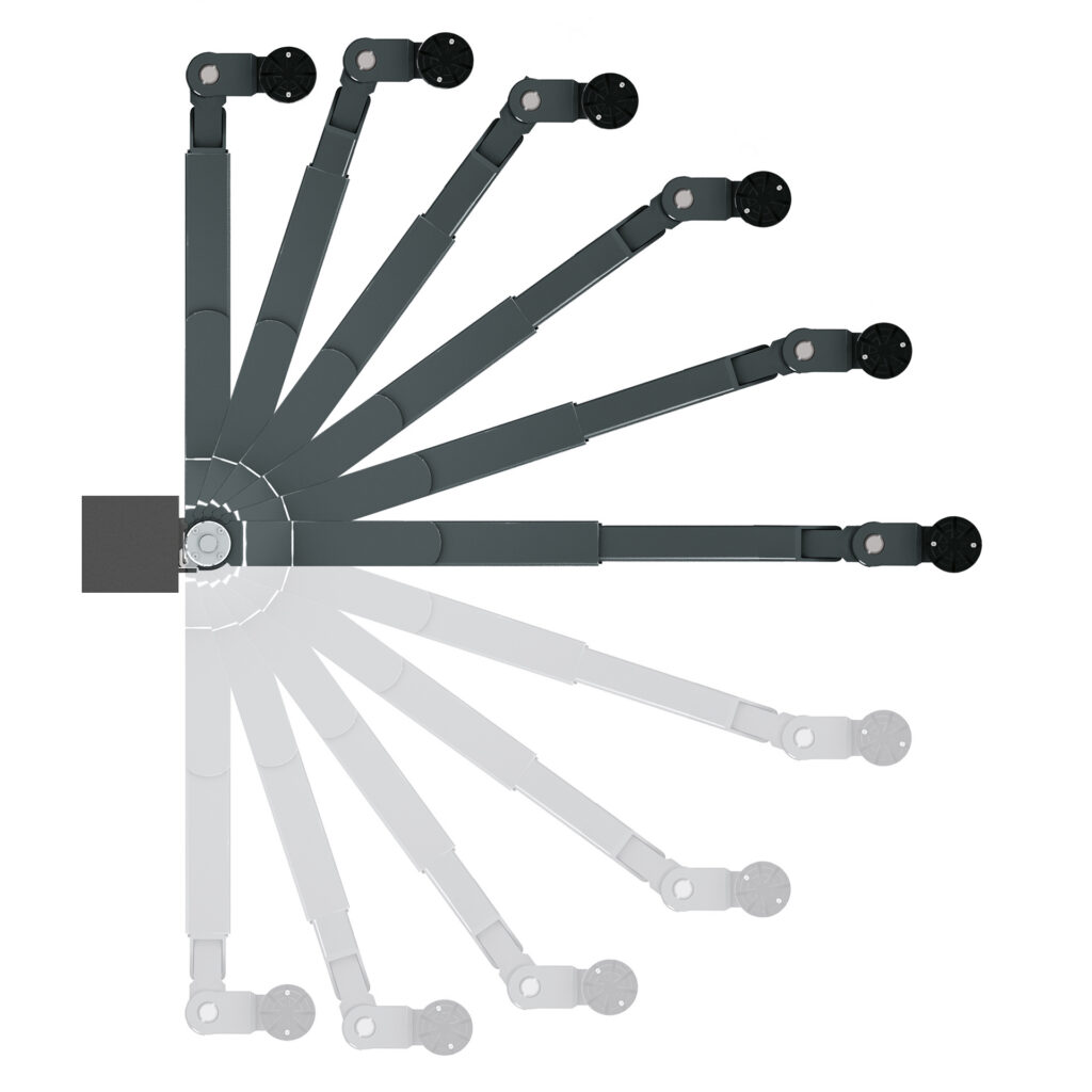 Nussbaum EV lifting arm with 180 degree swivelling front section
